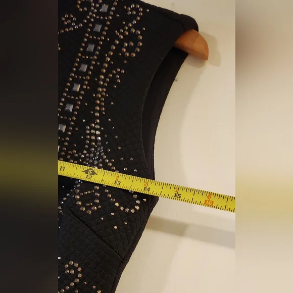 bebe Studded Embellished Black Mini Dress Size Extra Small - Picture 10 of 16